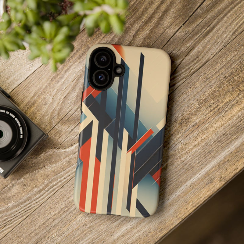 Geometrisch Abstracte Lijnen in Oranje en Blauw
