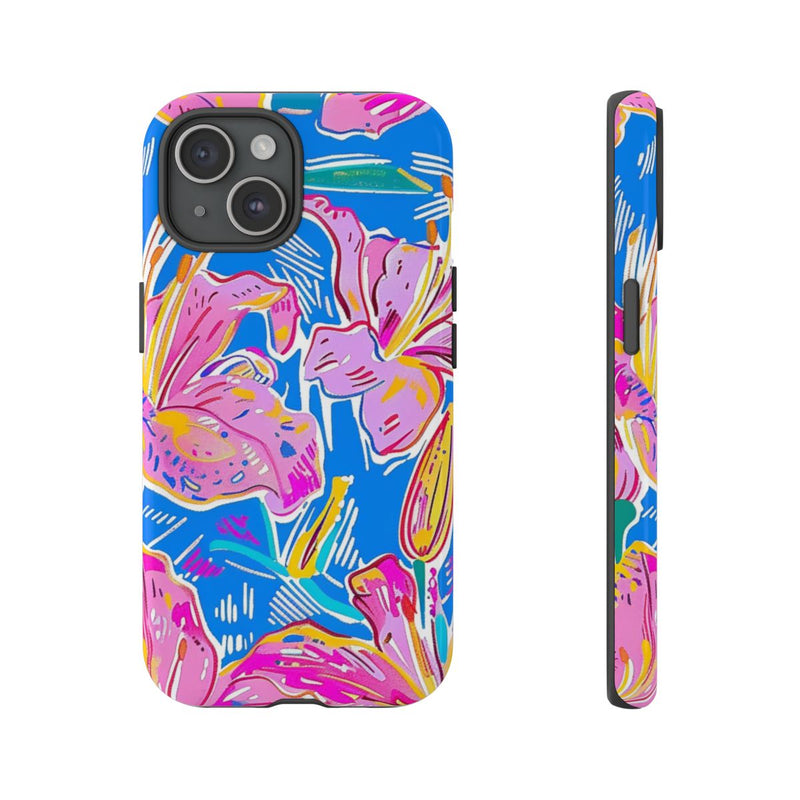 Felroze en Gele Bloemenprint