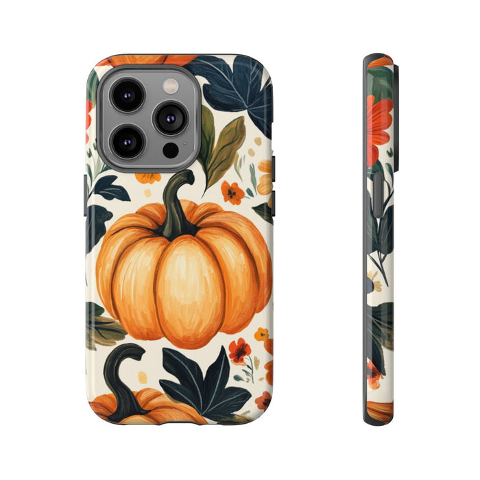 Herfst Pompoen en Bloemenpatroon