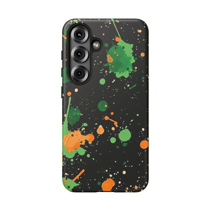 Groene en Oranje Verfspattenpatroon