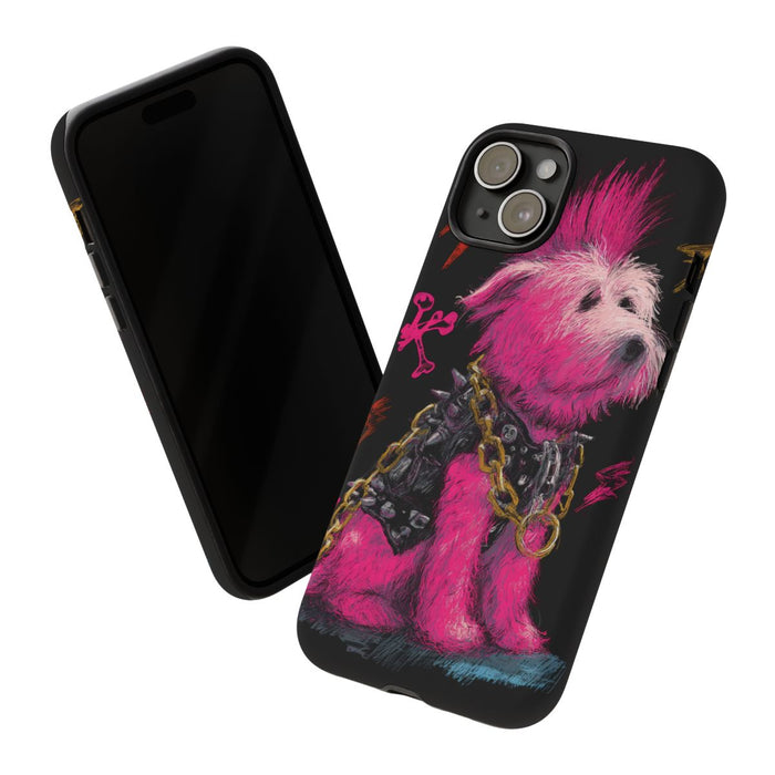 Punkhond met Roze Hanenkam Illustratie