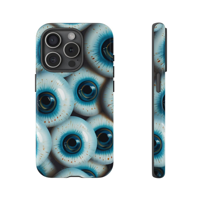 Glanzend Hoesje met Blauw Oogpatroon