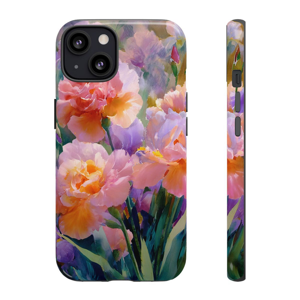 Roze en Paarse Bloemen in Waterverf