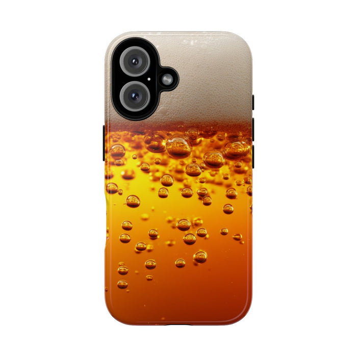 Amberkleurige Bierbellen van Dichtbij