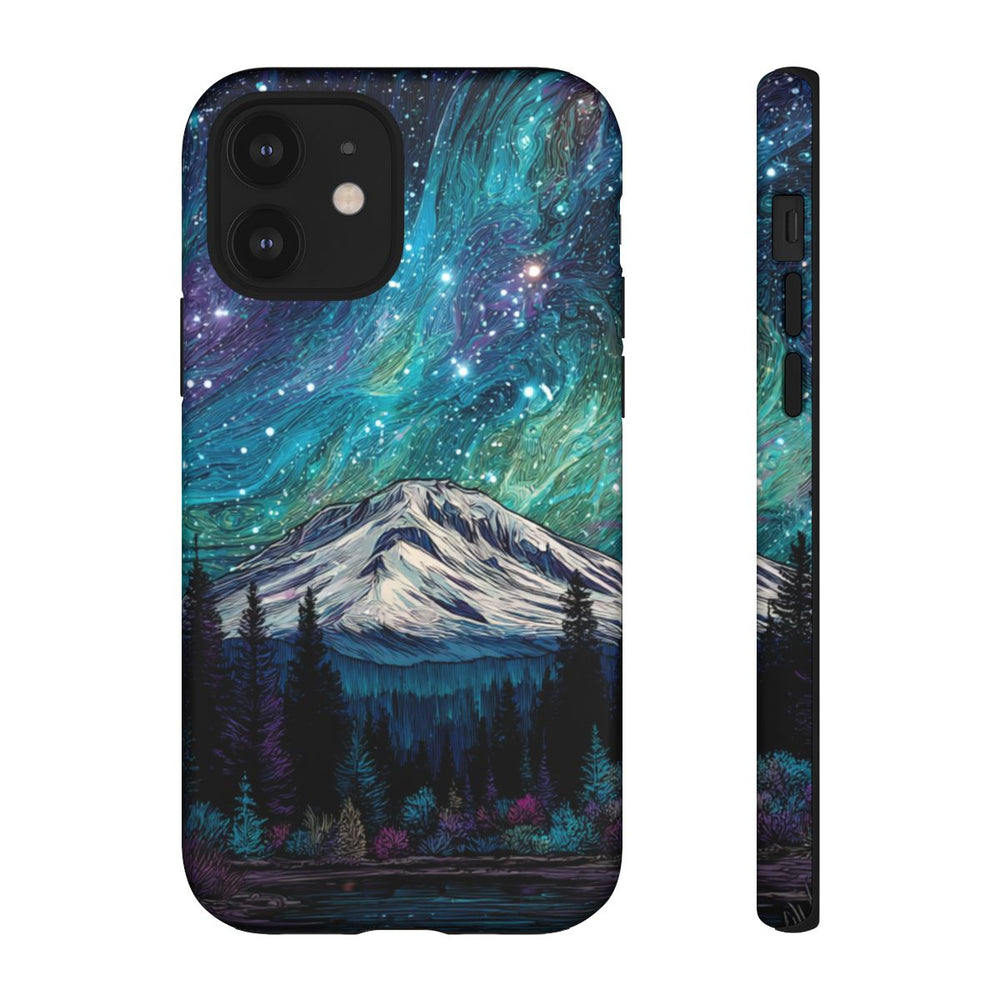 Psychedelische Nachtelijke Hemel boven Bergen