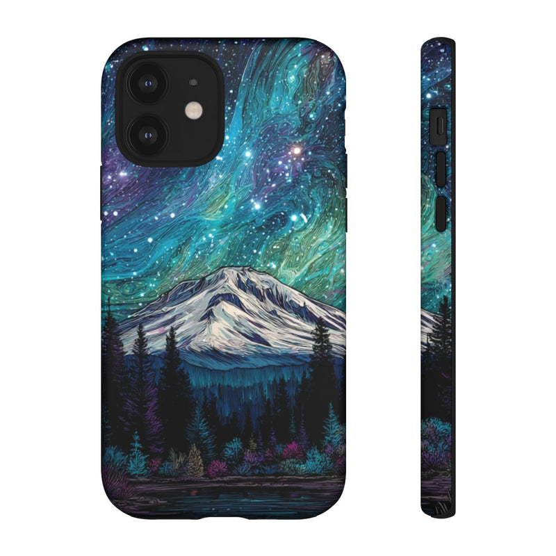 Psychedelische Nachtelijke Hemel boven Bergen