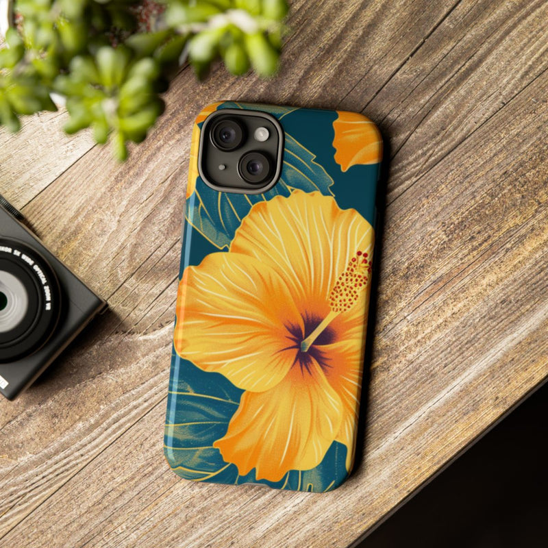 Gele Hibiscus Bloemenpatroon