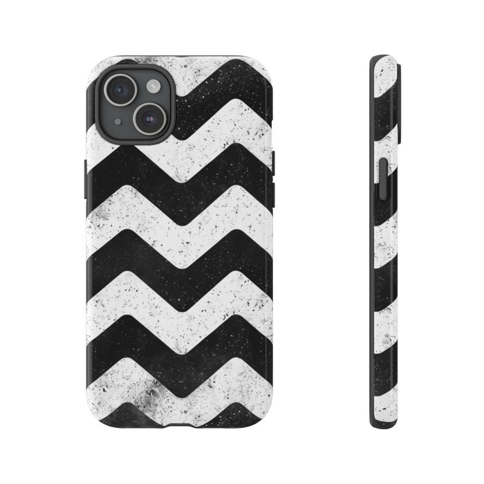 Zwart-Wit Zigzagpatroon met Vintage Effect