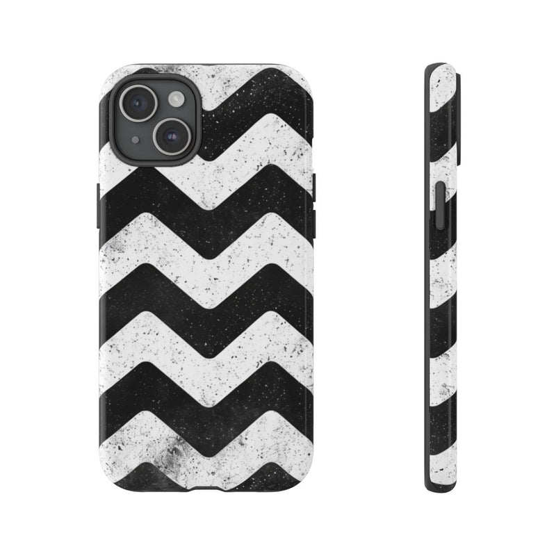 Zwart-Wit Zigzagpatroon met Vintage Effect