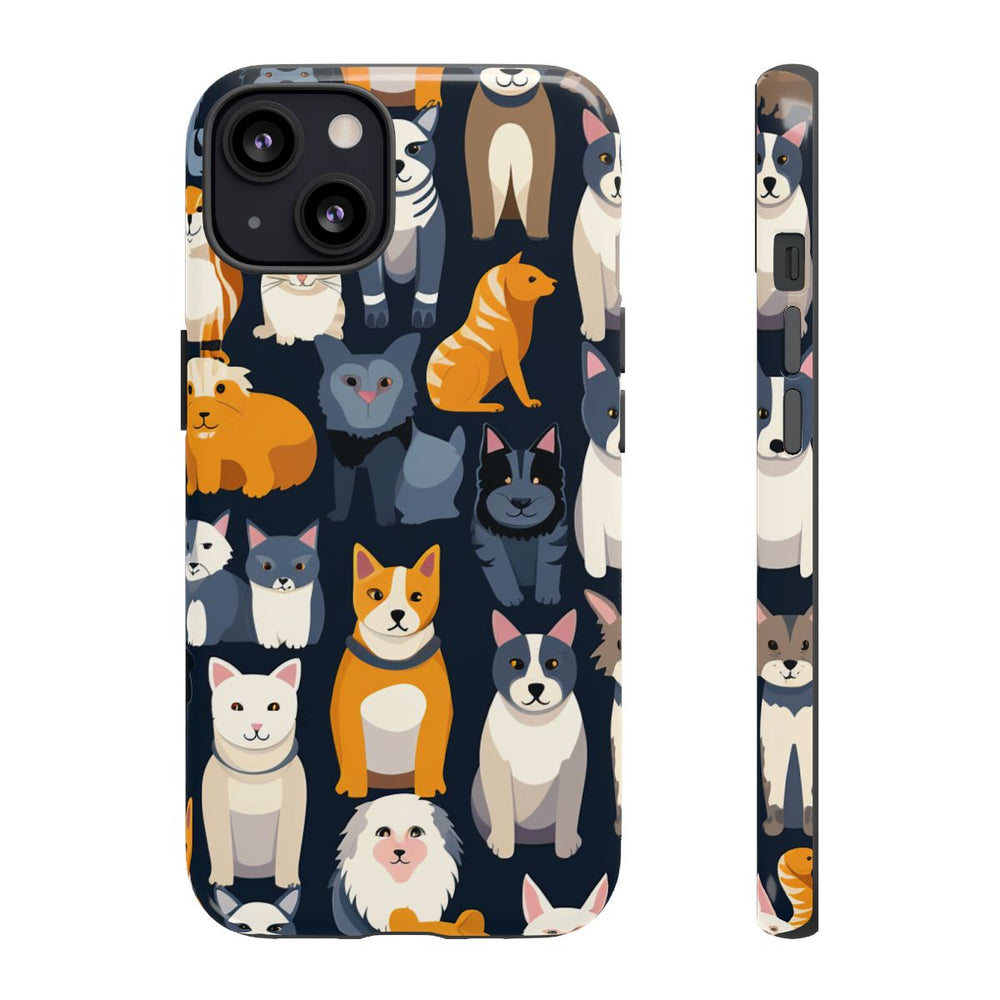 Kleurrijk Katten- en Hondenpatroon in Aantrekkelijke Kleuren