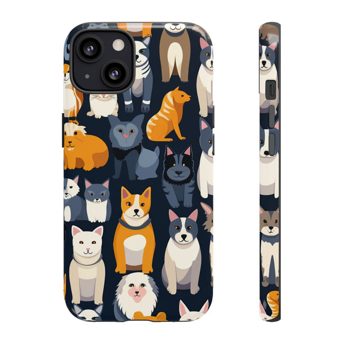 Kleurrijk Katten- en Hondenpatroon in Aantrekkelijke Kleuren