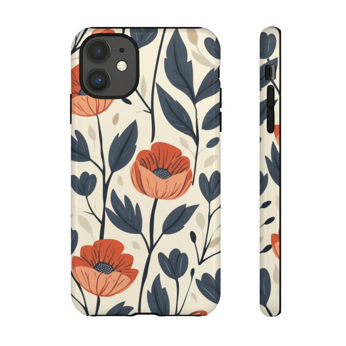 Oranje en Blauwe Bloemenpatroon