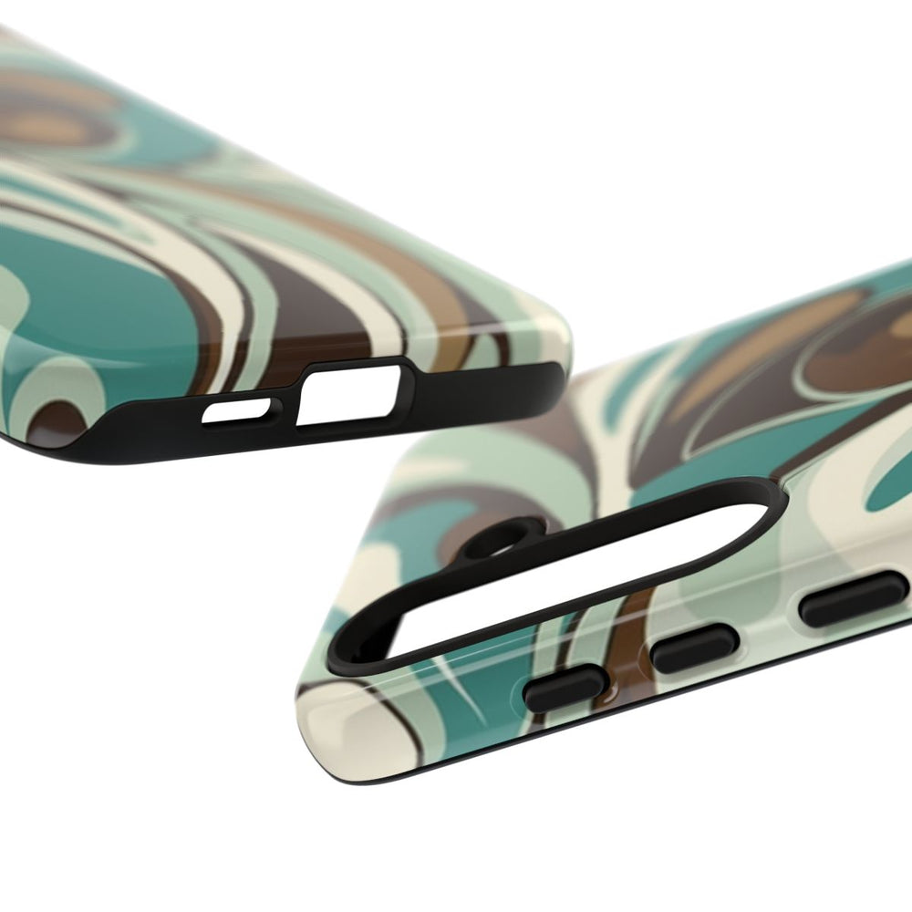 Abstracte Swirl in Teal en Bruin