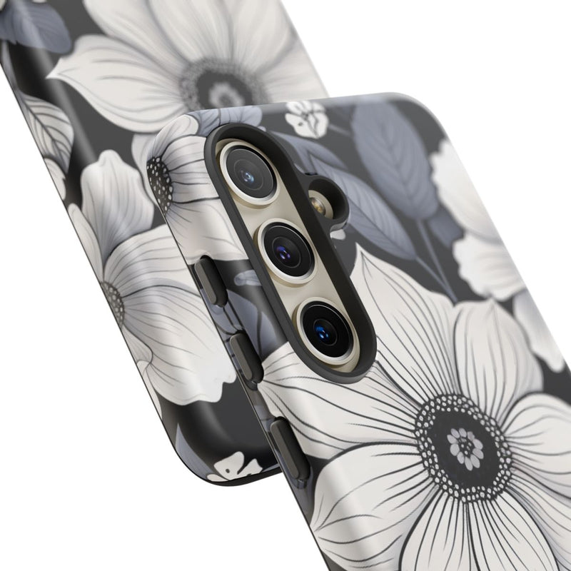 Zwart-Wit Bloemenpatroon