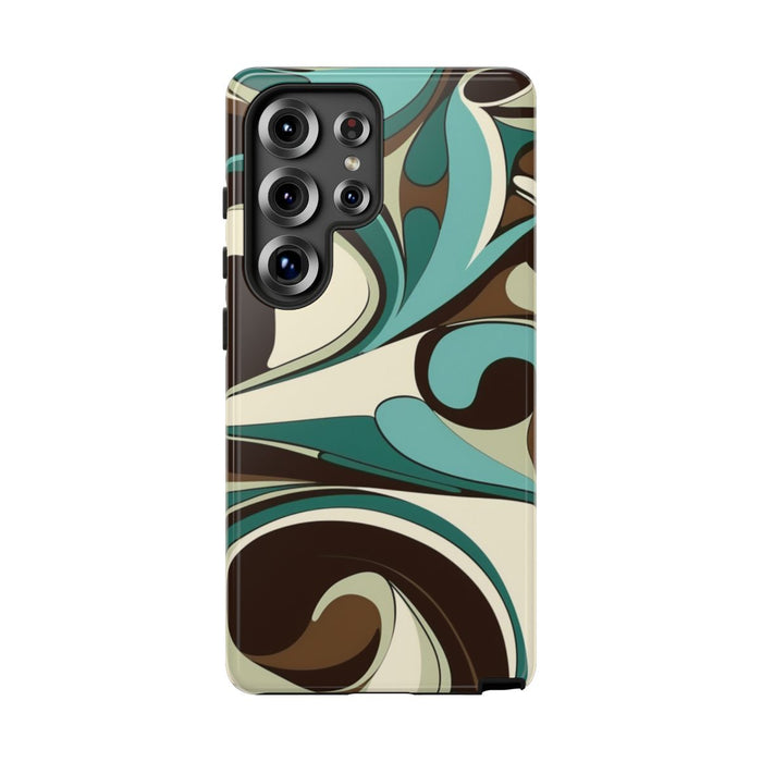 Abstracte Swirl in Teal en Bruin