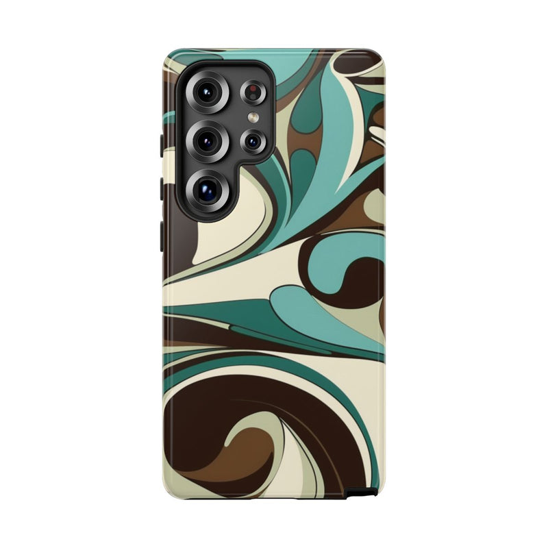 Abstracte Swirl in Teal en Bruin