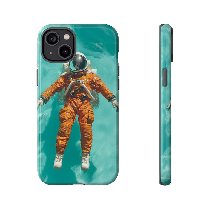 Astronaut in Oranje Pak Zwevend op Water