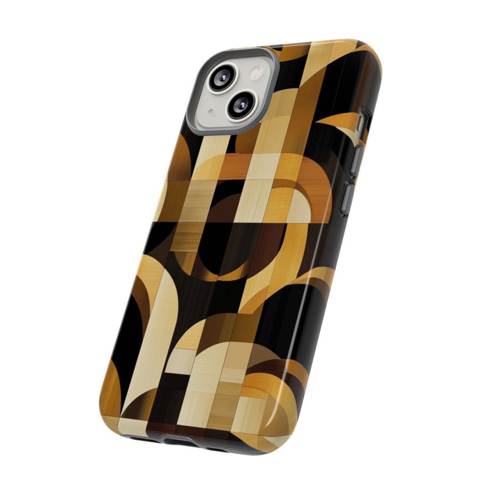 Geometrisch Bruin-Goud Art Deco Patroon
