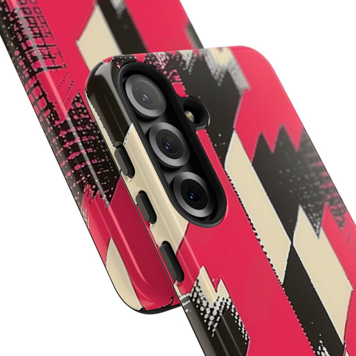 Roze en Zwart Pied-de-Poule Patroon