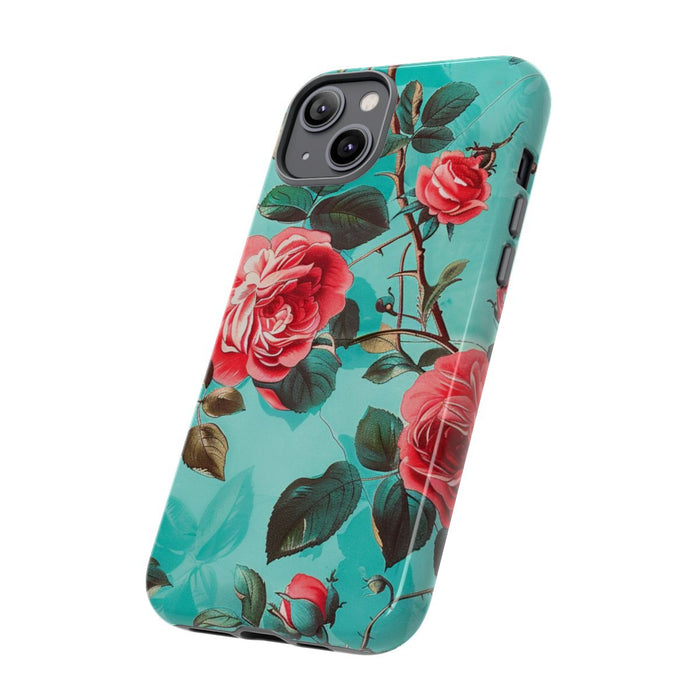 Rode Rozen op Turquoise Achtergrond