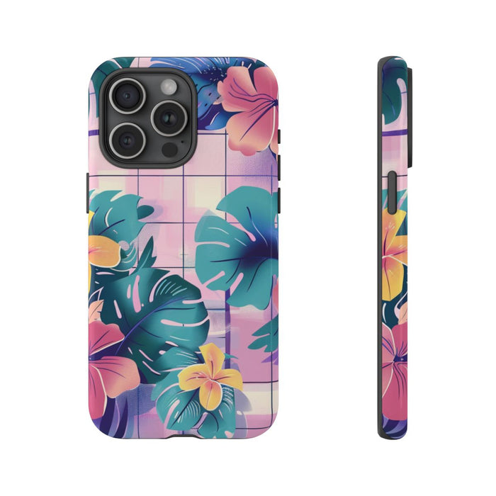 Tropisch Bloemenpatroon met Roze en Gele Bloemen