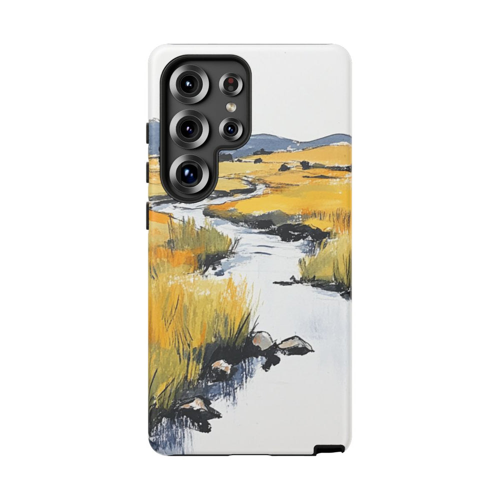 Pastelkleurig Brits Landschap met Kronkelende Beek