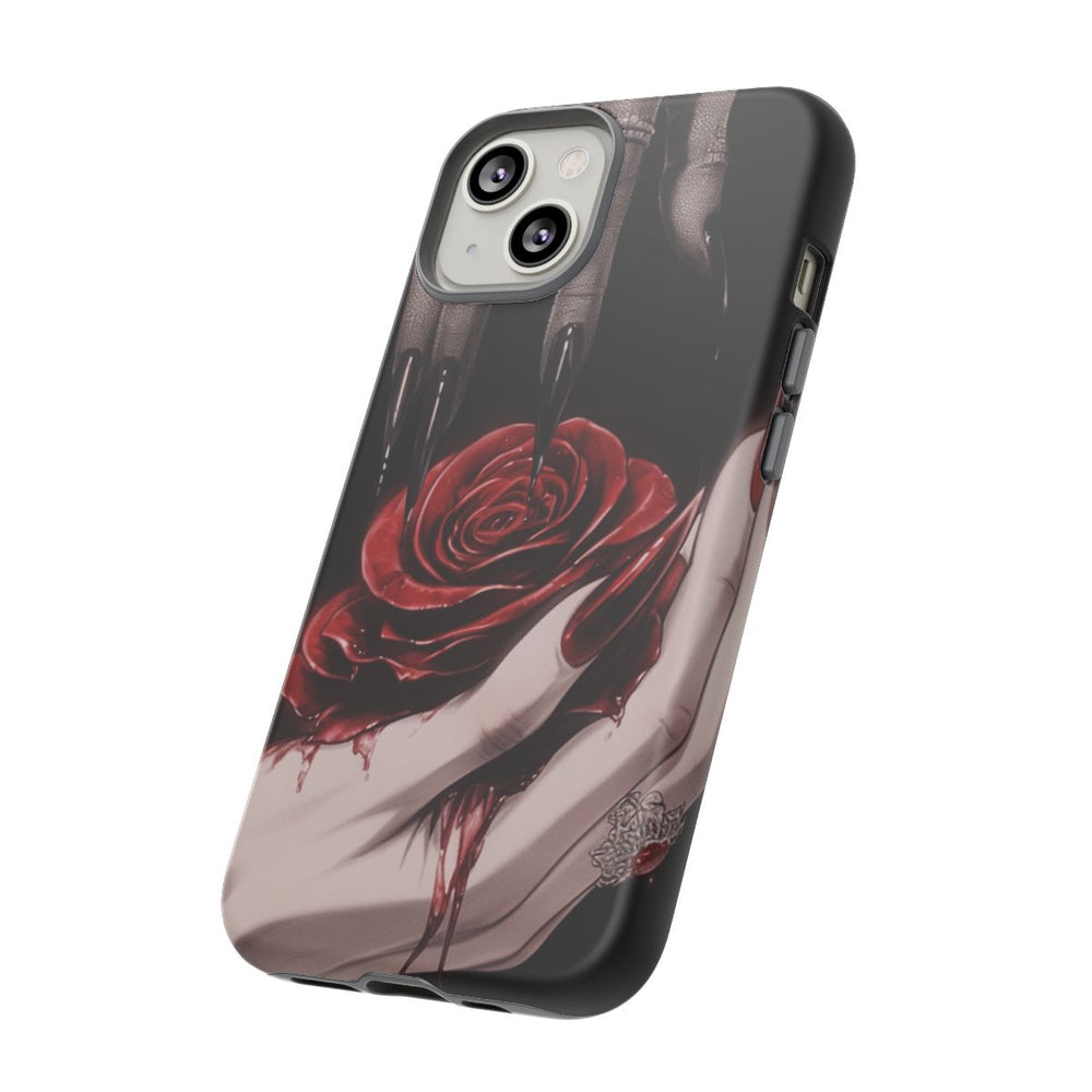 Donkere Gotische Handen met Rode Roos