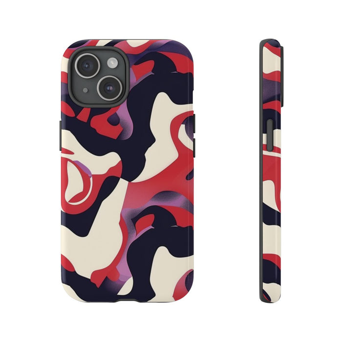 Abstract Rood-Zwart-Crème Patroon