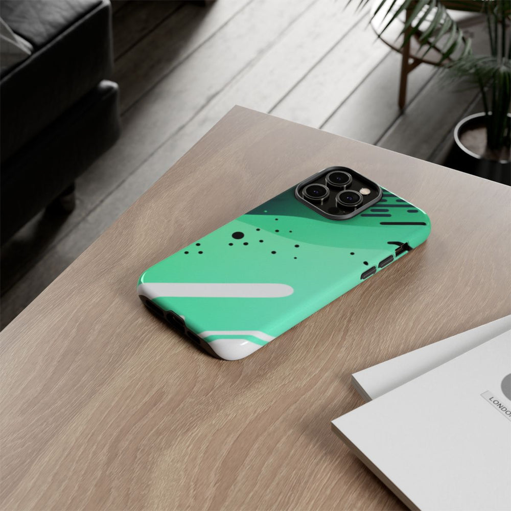 Geometrisch Groen-Zwart Abstract Patroon