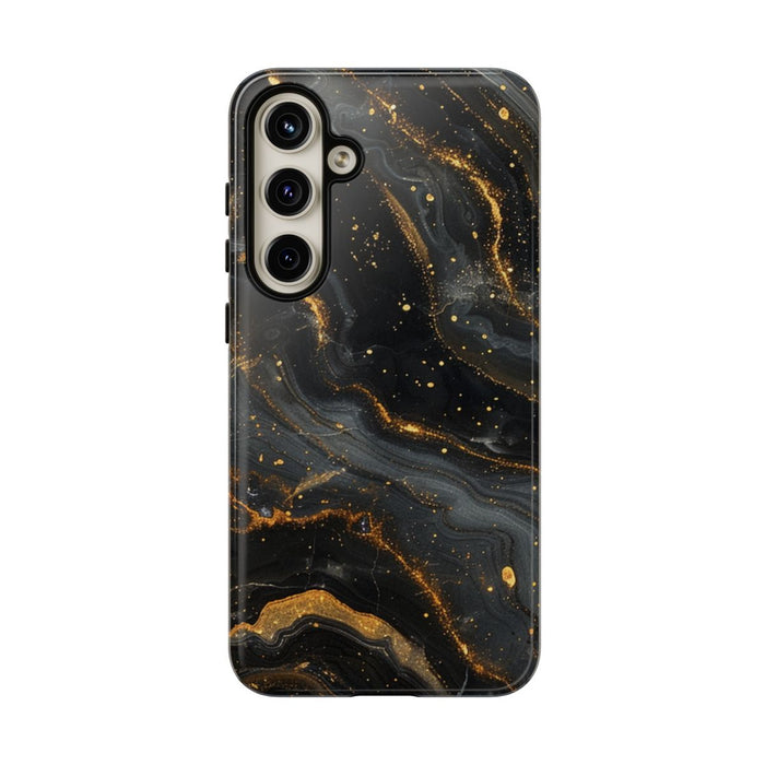 Zwart-Gouden Marmer Abstract Patroon