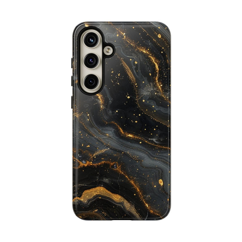 Zwart-Gouden Marmer Abstract Patroon