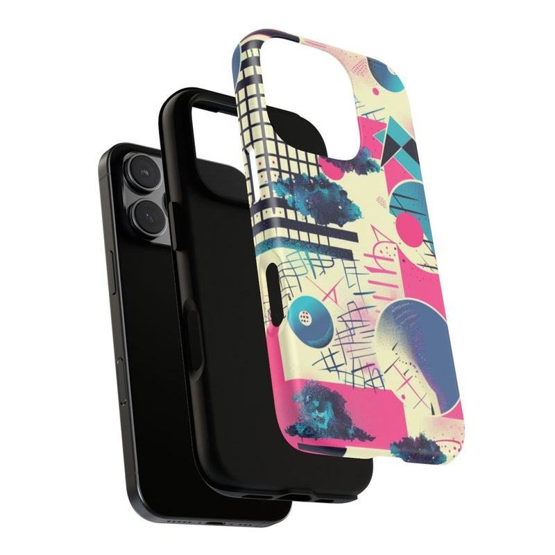 Abstract Geometrisch Patroon in Roze en Blauw