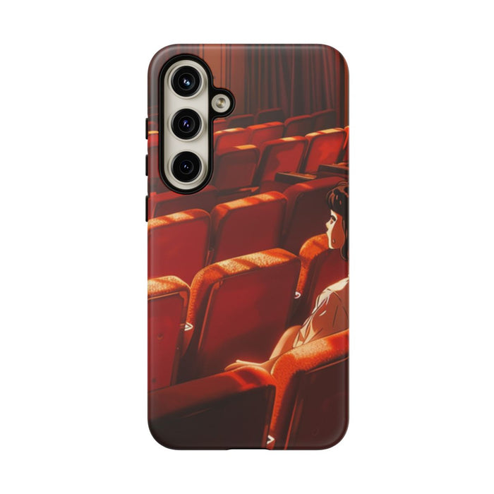 Meisje Alleen in Rode Theaterstoelen
