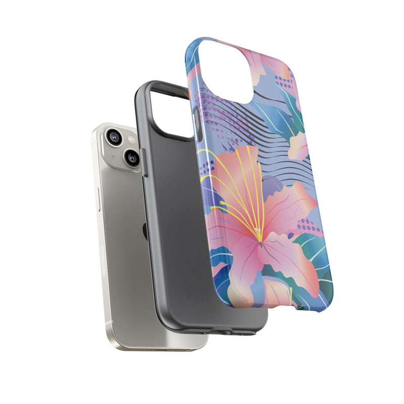 Roze Bloemenpatroon met Abstracte Accenten