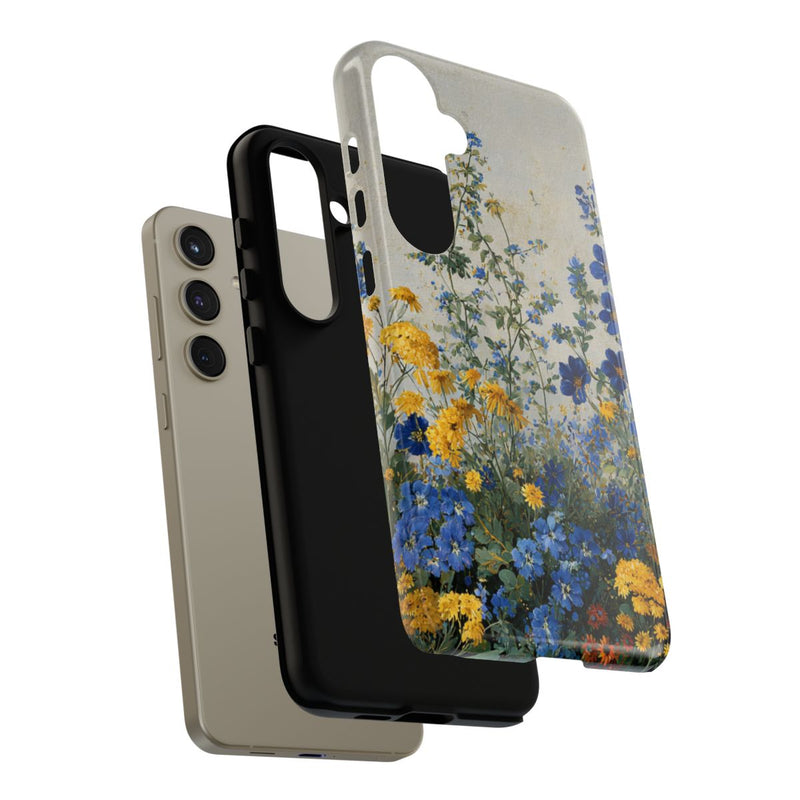 Blauwe en Gele Wilde Bloemen