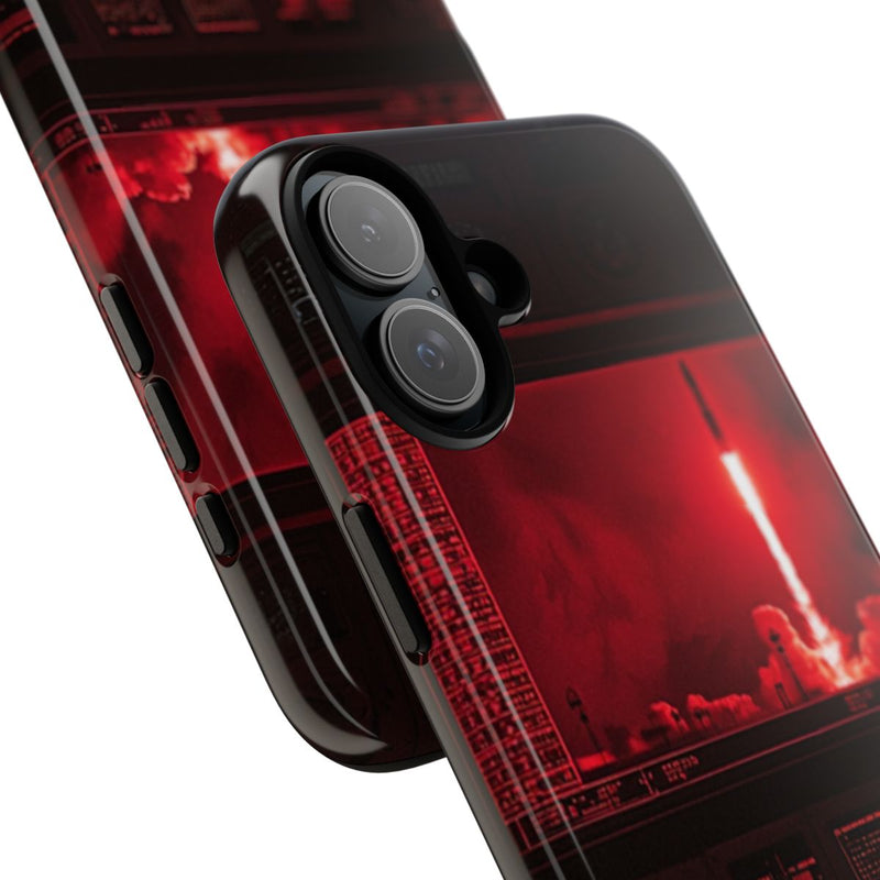 Raketlancering Controlekamer in Rood Licht