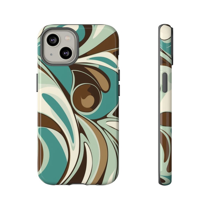 Abstracte Swirl in Teal en Bruin