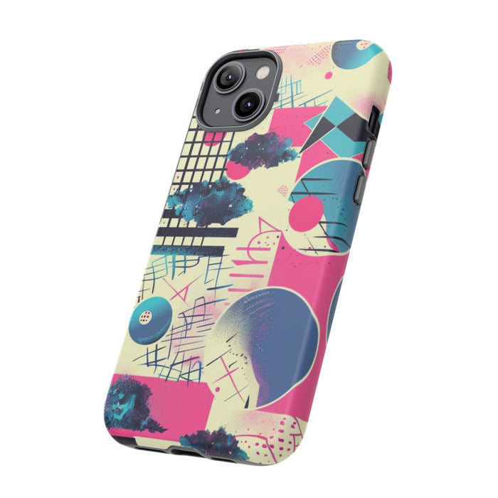 Abstract Geometrisch Patroon in Roze en Blauw