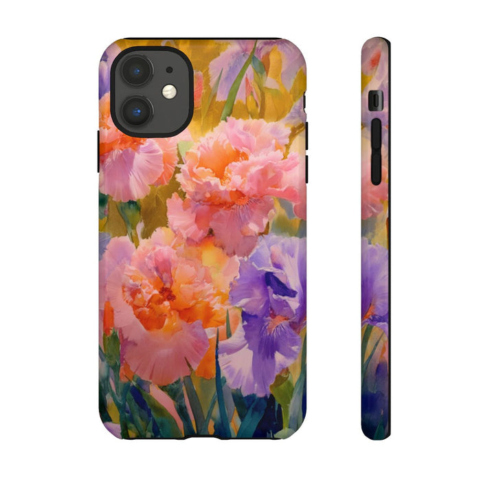 Roze en Paarse Bloemen in Aquarel