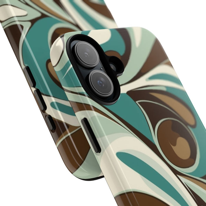 Abstracte Swirl in Teal en Bruin