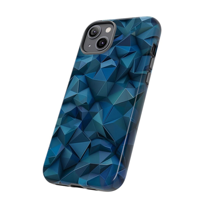 Diepblauw Geometrisch Polygonenpatroon