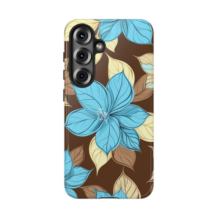 Turquoise en Beige Bloemenpatroon