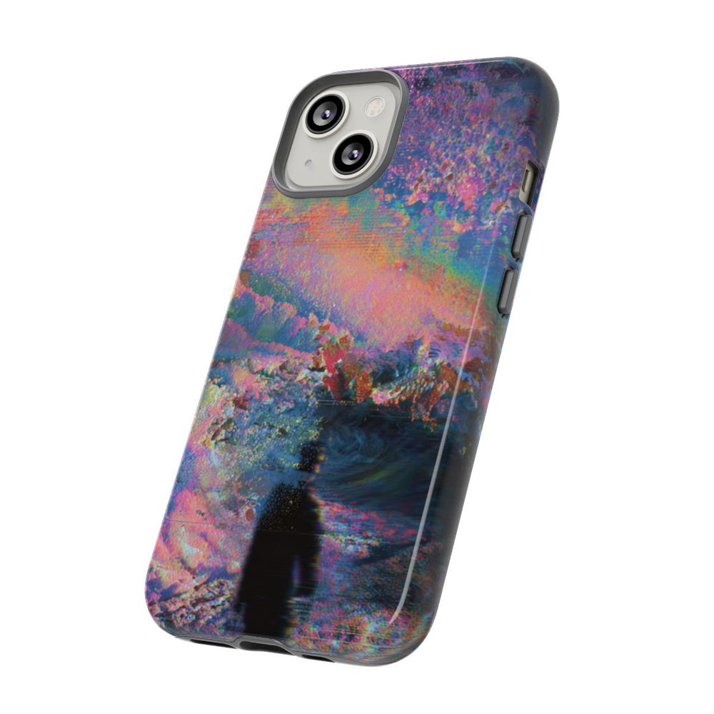 Abstracte Kleurrijke Kosmische Scene met Silhouet