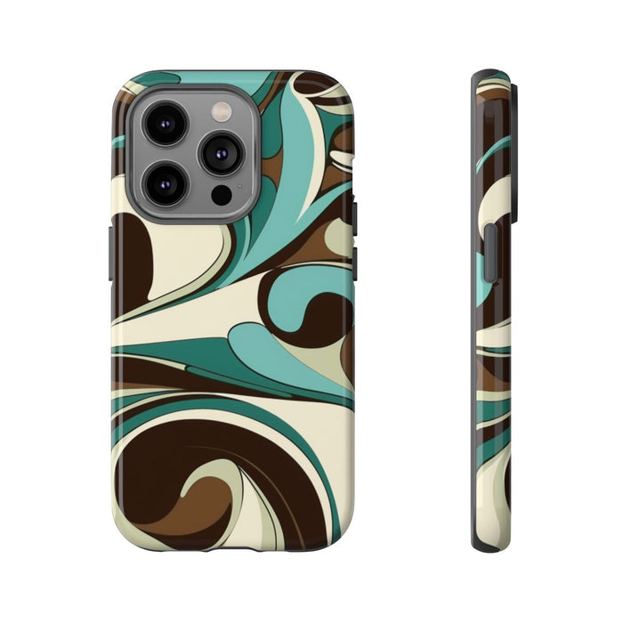 Abstracte Swirl in Teal en Bruin