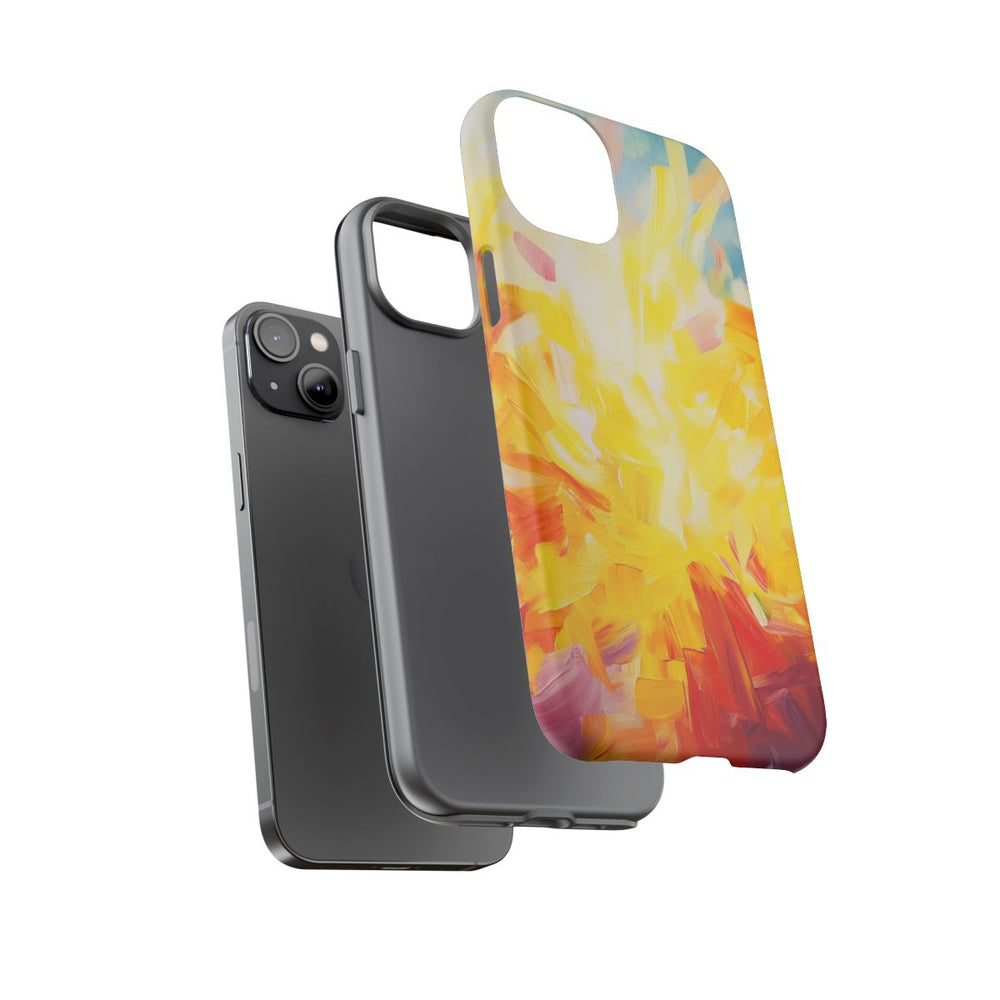 Vrolijke Abstracte Zonnestralen in Penseelstreken