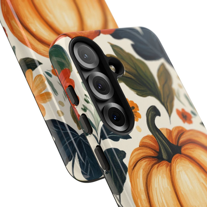 Herfst Pompoen en Bloemenpatroon