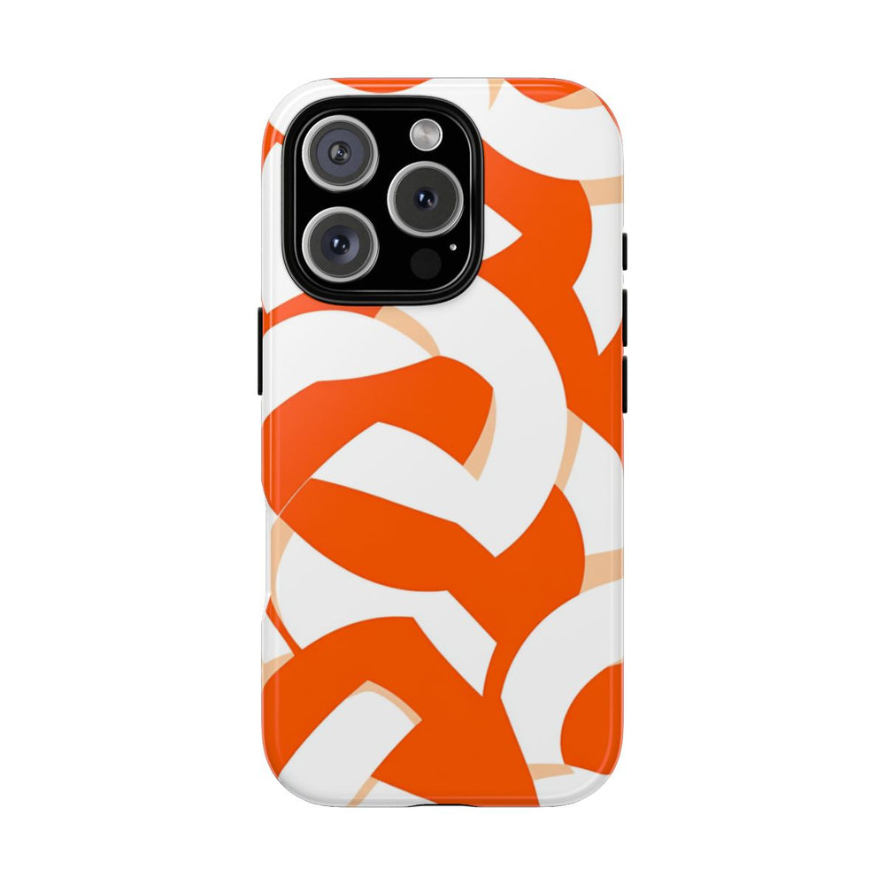 Oranje en Wit Geometrisch Patroon