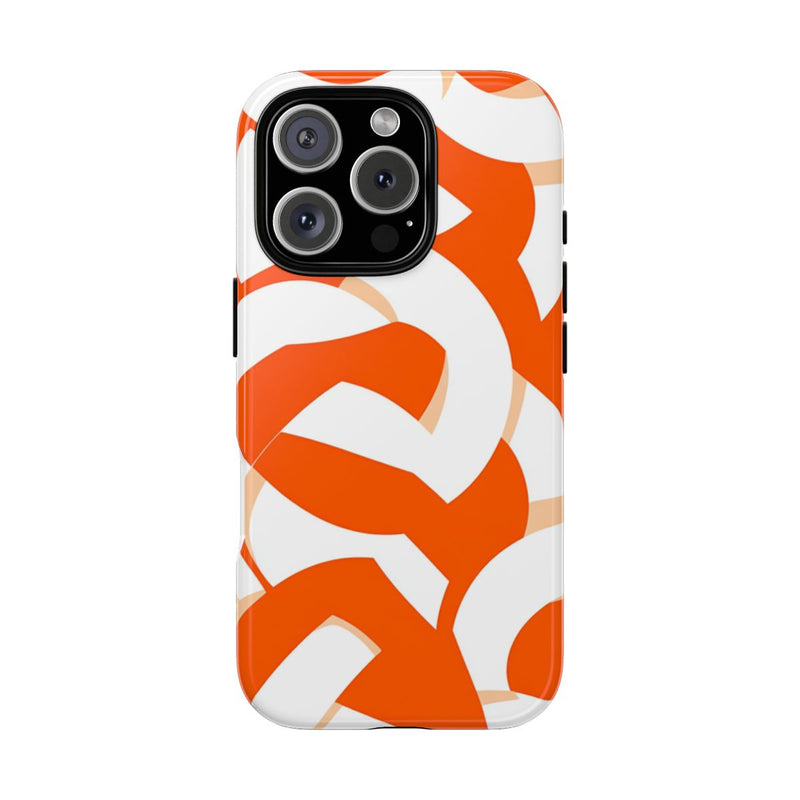 Oranje en Wit Geometrisch Patroon