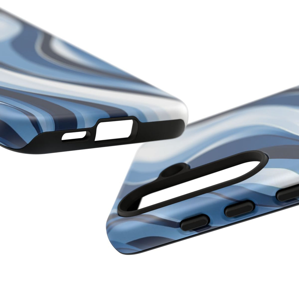 Modern Blauw Golfpatroon