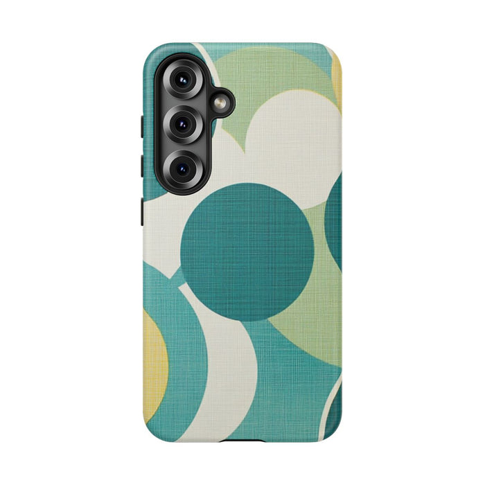 Retro Patroon met Blauwe en Gele Cirkels